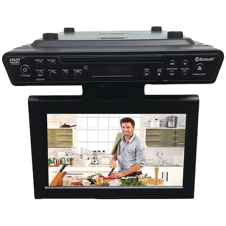 Sylvania Under-Counter Bluetooth Kitchen 10.2" TV with Built-in DVD Player SKCR2706BT